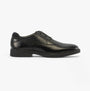 GEOX J ZHEENO Boys Shoes Black side view showing leather upper and lace-up closure.