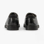 GEOX J ZHEENO Boys Shoes Black rear view, showcasing the smooth leather finish and block heel design.