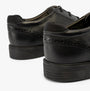 GEOX J ZHEENO Boys Shoes Black rear view showing leather upper and block heel features.