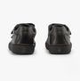 GEOX J THELEVEN Boys Trainers Black rear view with low top design and touch fastening.