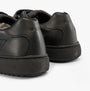 GEOX J THELEVEN Boys Trainers Black back view showing leather upper and rubber sole.
