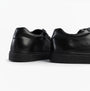 GEOX J NASHIK Lace Up Kids Shoes Black back view showcasing leather upper and rubber sole.