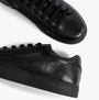GEOX J NASHIK Lace Up Kids Shoes Black top view highlighting leather upper and round toe.