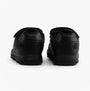 GEOX J ARZACH Boys School Shoes Black rear view showcasing sleek design and touch fasten closure details.