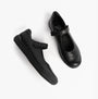 GEOX J HADRIEL GIRL Girls Black shoes top view with touch fastening, synthetic leather upper and breathable design.