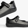 GEOX J HADRIEL GIRL Girls Black shoe side and top views with touch fasten closure and breathable synthetic leather.