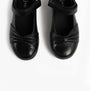 GEOX J IBERIDE Girls Mary Jane Shoes Black top view showing bow detail and touch fasten strap.
