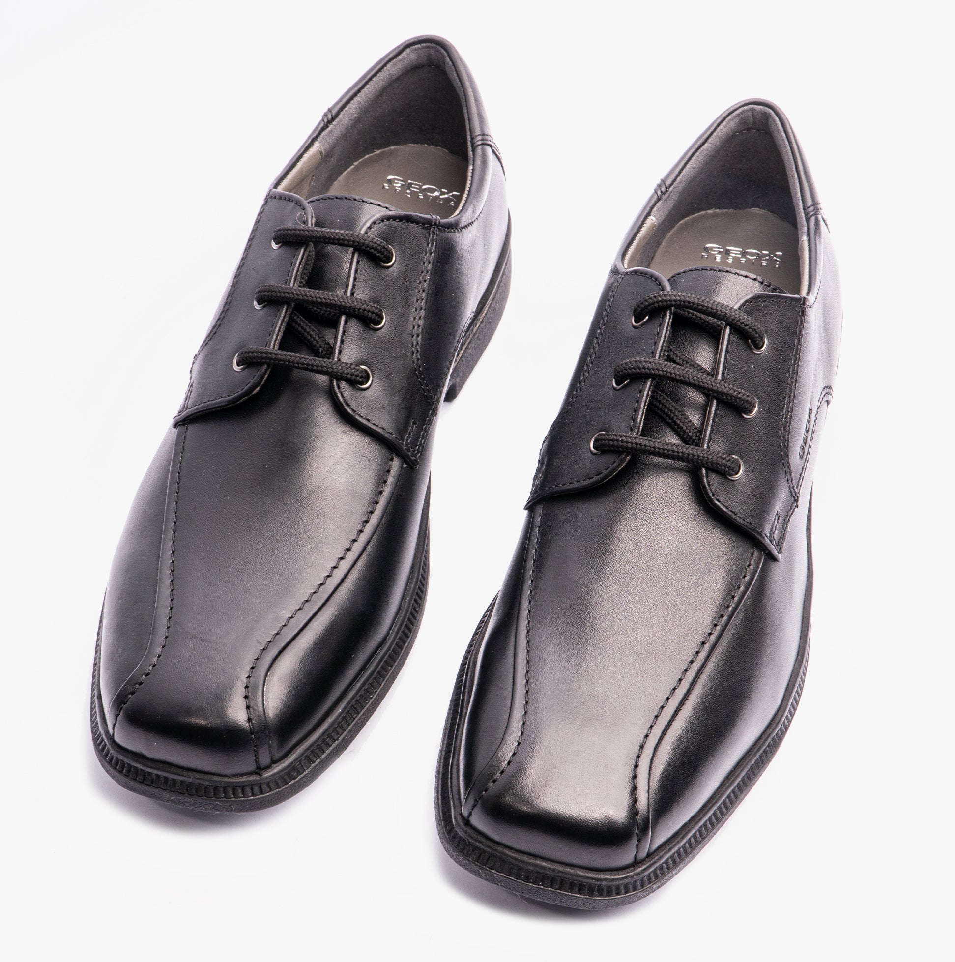 GEOX FEDERICO H Boys Leather School Shoes Black