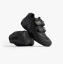 GEOX JR WADER Unisex Kids Black side view features two shoes with touch fasten closures and a rubber sole.