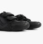 GEOX JR WADER Unisex Kids Black side view shoes with touch fasten straps and rubber sole.