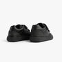 GEOX J THELEVEN BOY Unisex Kids Black shoe back view showcasing smooth leather and rubber sole.
