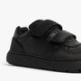 GEOX J THELEVEN BOY Unisex Kids Black side view showing black leather shoes with touch fastening.