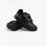 GEOX J RANN-E BOY Unisex Kids Touch Fasten Trainers Black side view showing black synthetic upper and touch fasten straps