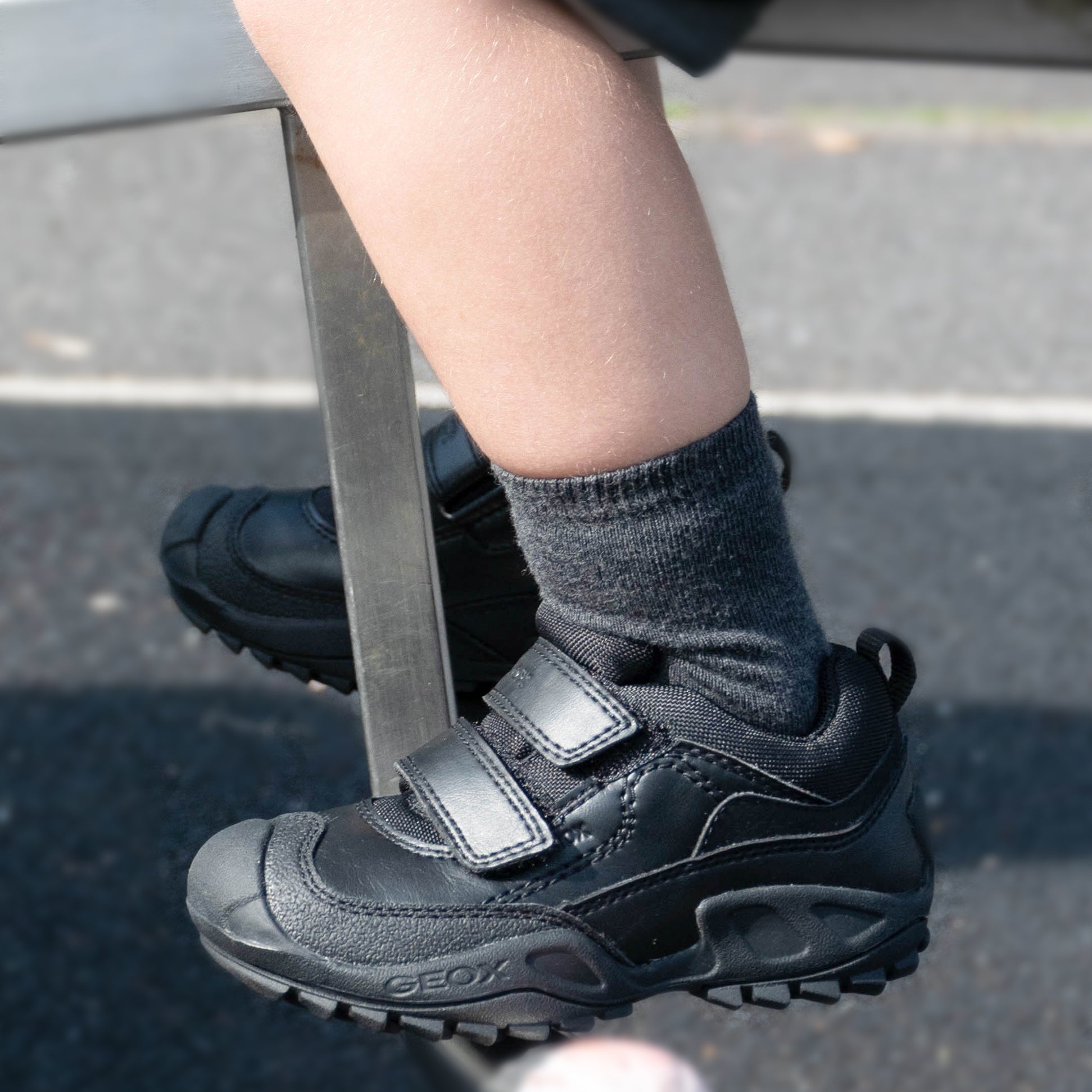 GEOX SAVAGE B Boys Waterproof School Shoes Black