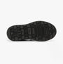 GEOX J RIDDOCK Boys Shoes Black bottom view, showcasing the rubber sole with detailed traction pattern.