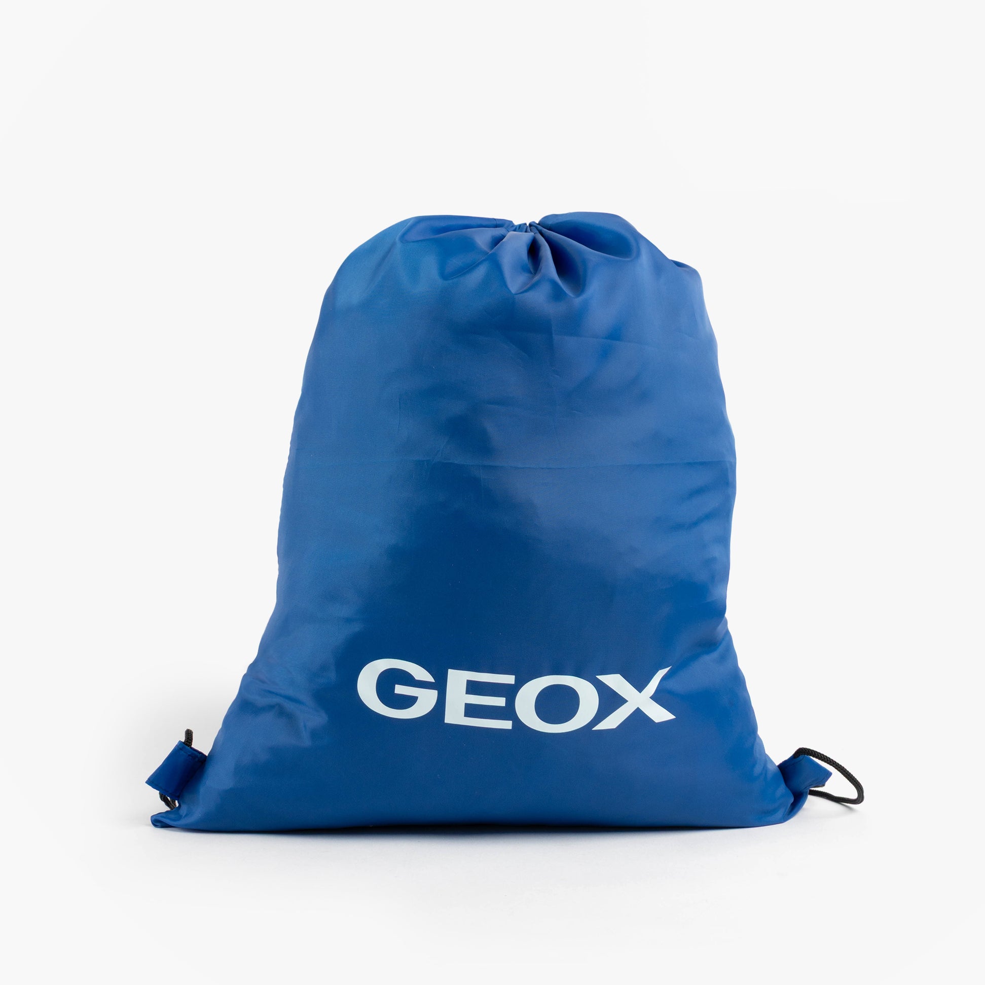 GEOX PMK864 DRAWSTRING Bag Blue front view showing drawstring closure and synthetic material details.