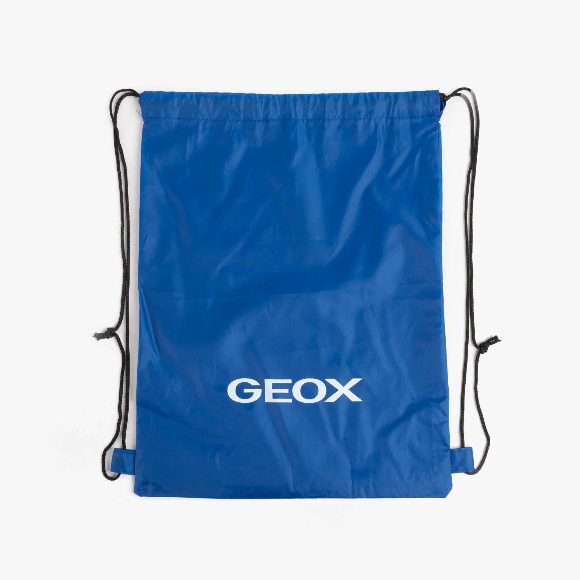 GEOX PMK864 DRAWSTRING Bag Blue front view showing blue synthetic material and white logo.