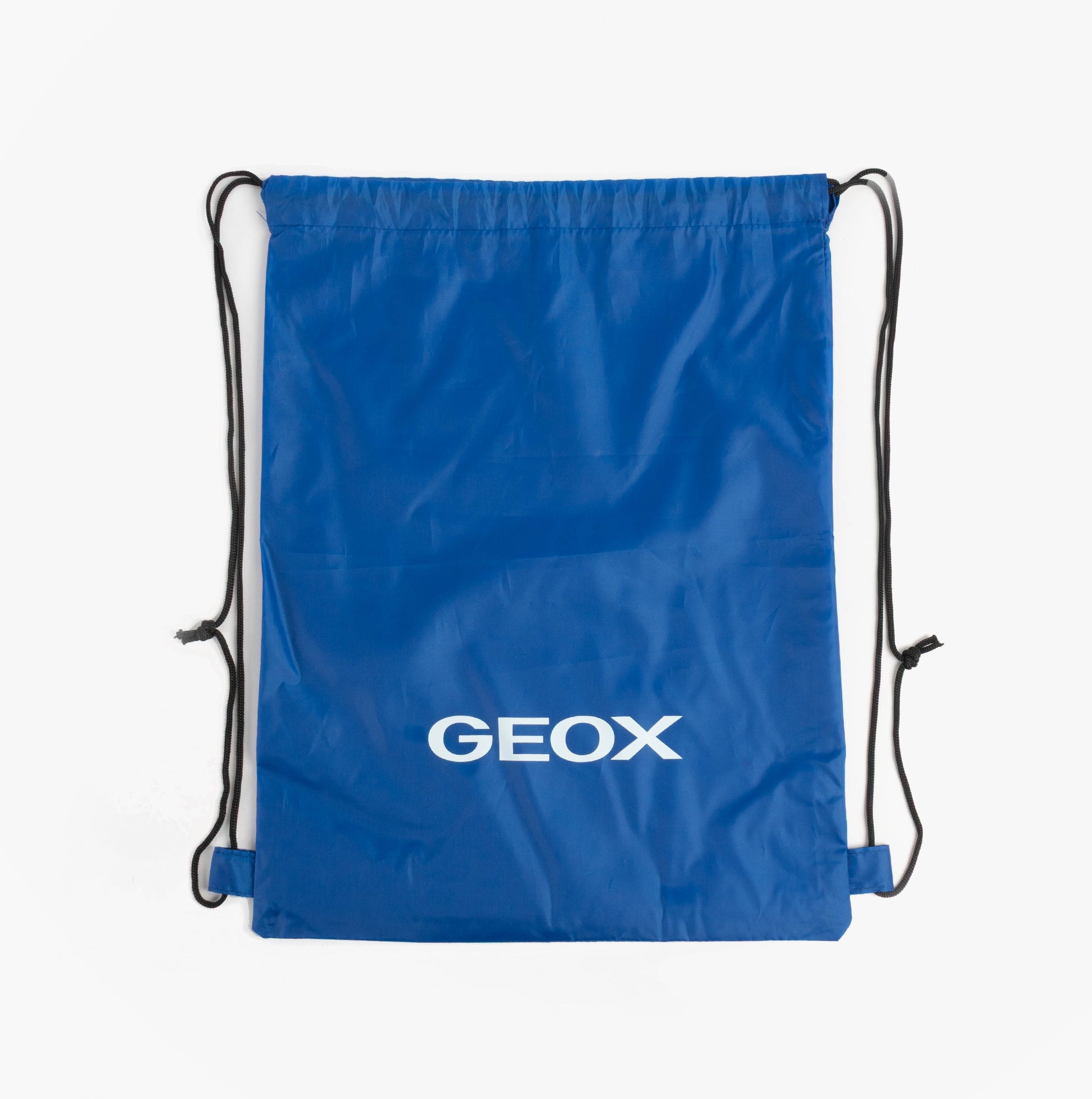 GEOX PMK864 DRAWSTRING Bag Blue front view showing blue synthetic material and white logo.