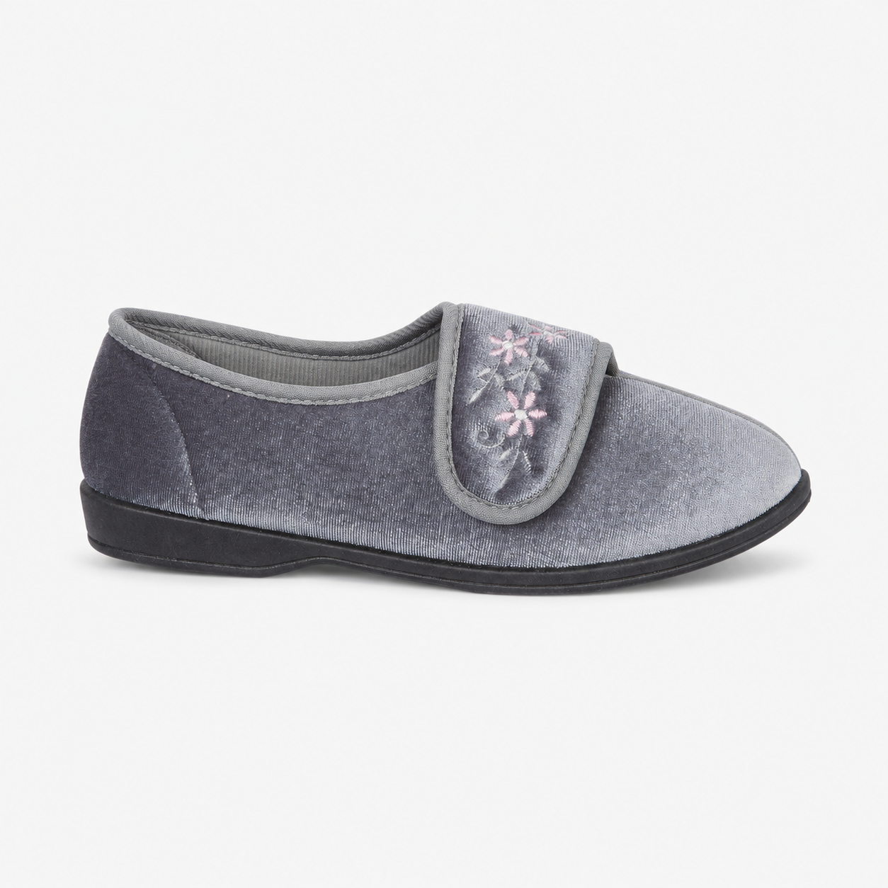 Jo & Joe VERONICA Womens Touch Fasten Slippers Grey