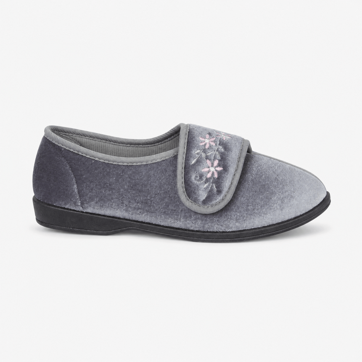 Jo & Joe VERONICA Womens Touch Fasten Slippers Grey