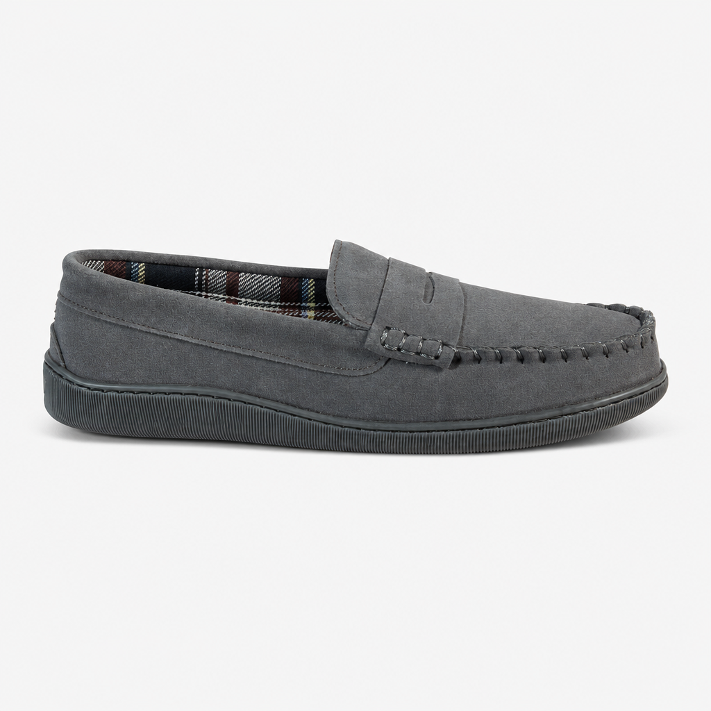 Jo & Joe BEAMSLEY Mens Moccasin Slippers Grey