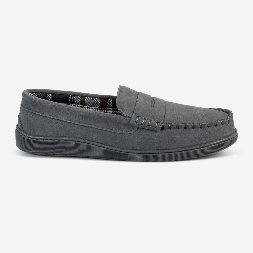 Jo & Joe BEAMSLEY Mens Moccasin Slippers Grey