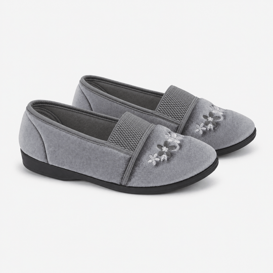 Jo & Joe MARGOT Womens Moccasin Slippers Grey