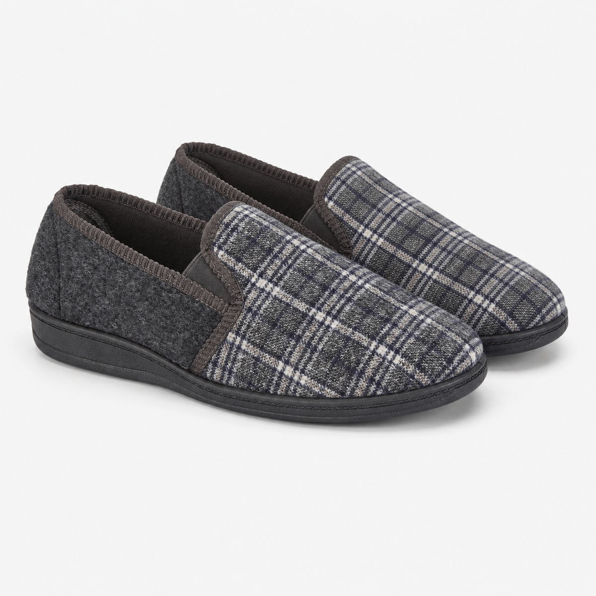 Jo & Joe EAMON Mens Full Slippers Grey