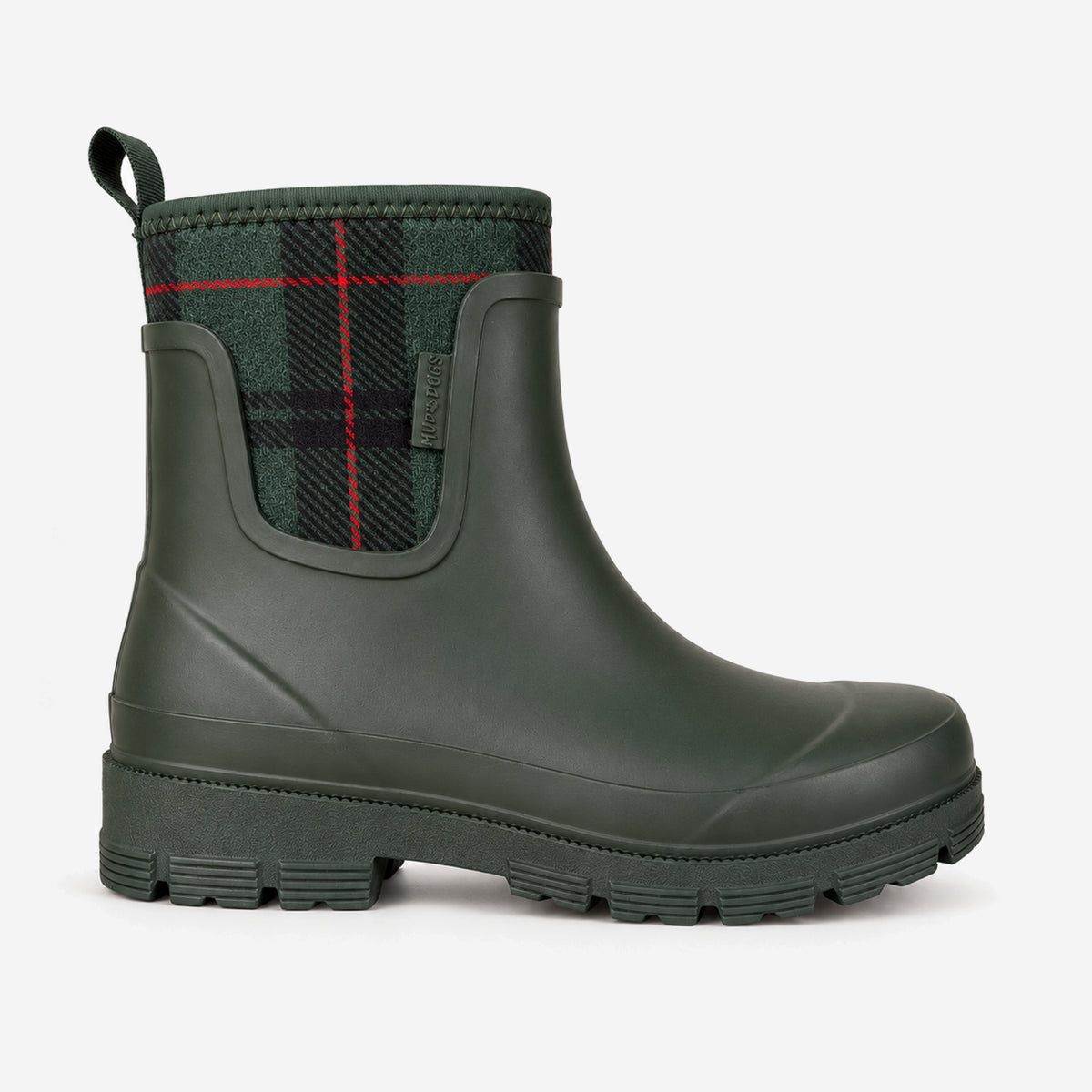 Mud Dogs BROOKE Womens Ankle Neoprene Wellies Green Check