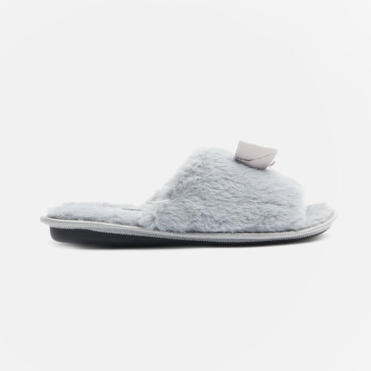 Jo & Joe EMPRESS Womens Open Toe Mule Slippers Grey