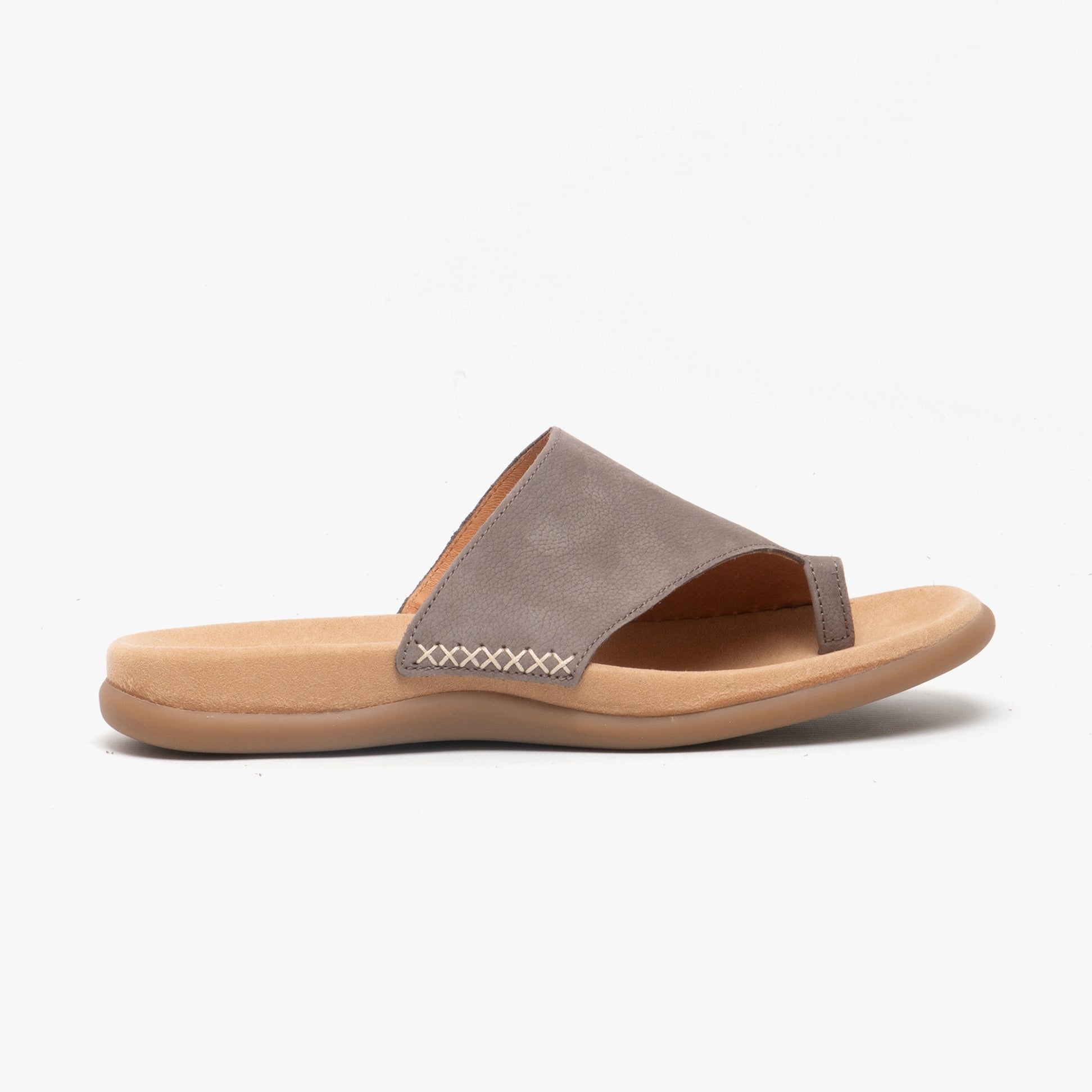 LANZAROTE Womens Leather Mule Sandals Smoke