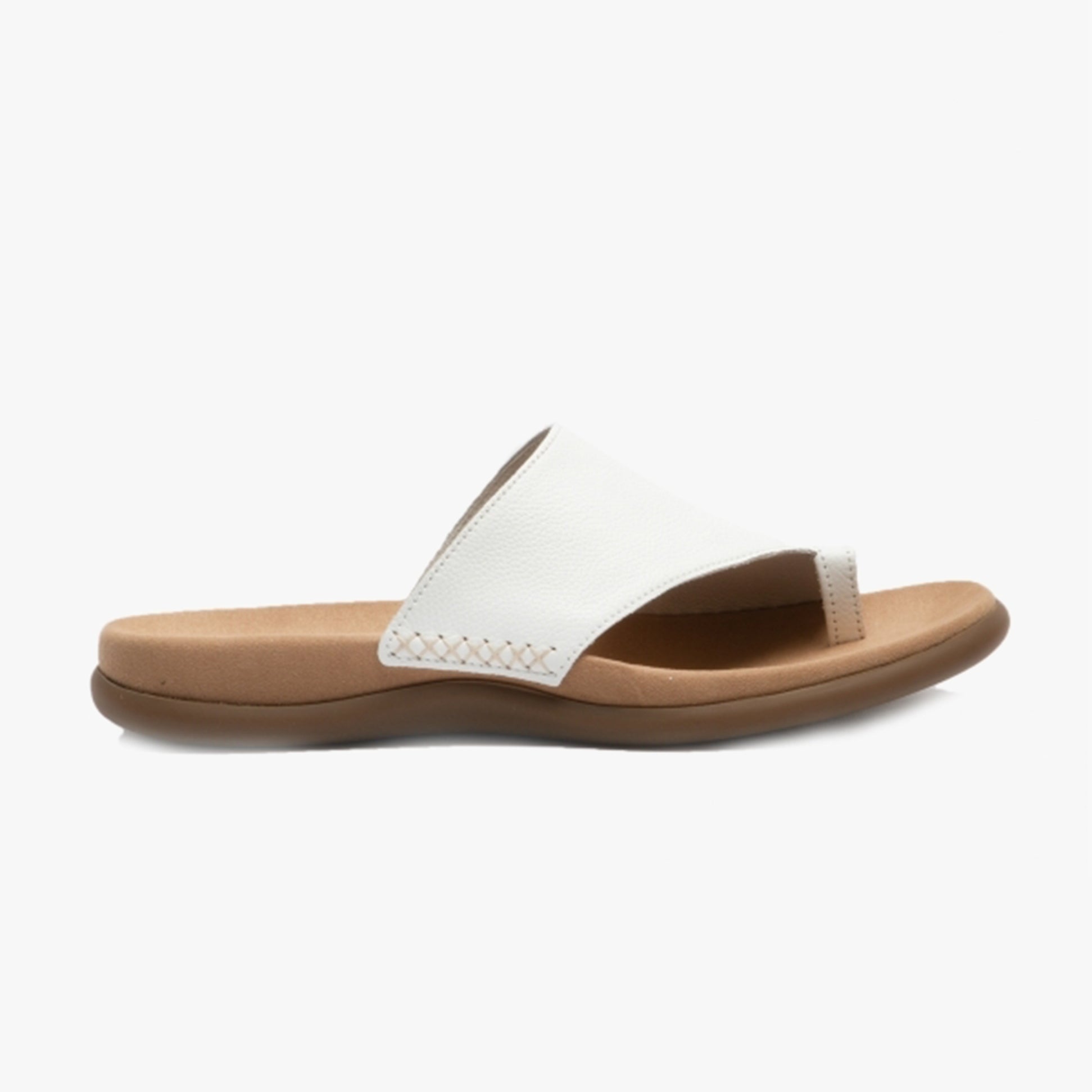 LANZAROTE Womens Leather Mule Sandals White