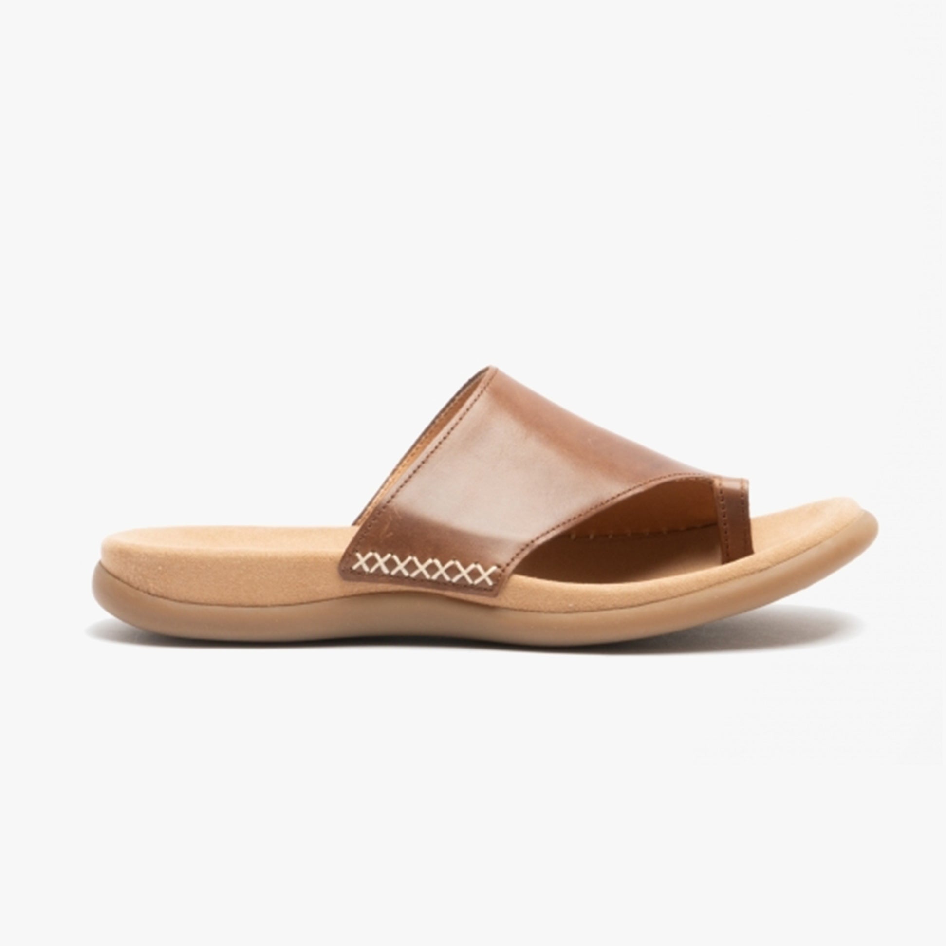 LANZAROTE Womens Leather Mule Sandals Peanut