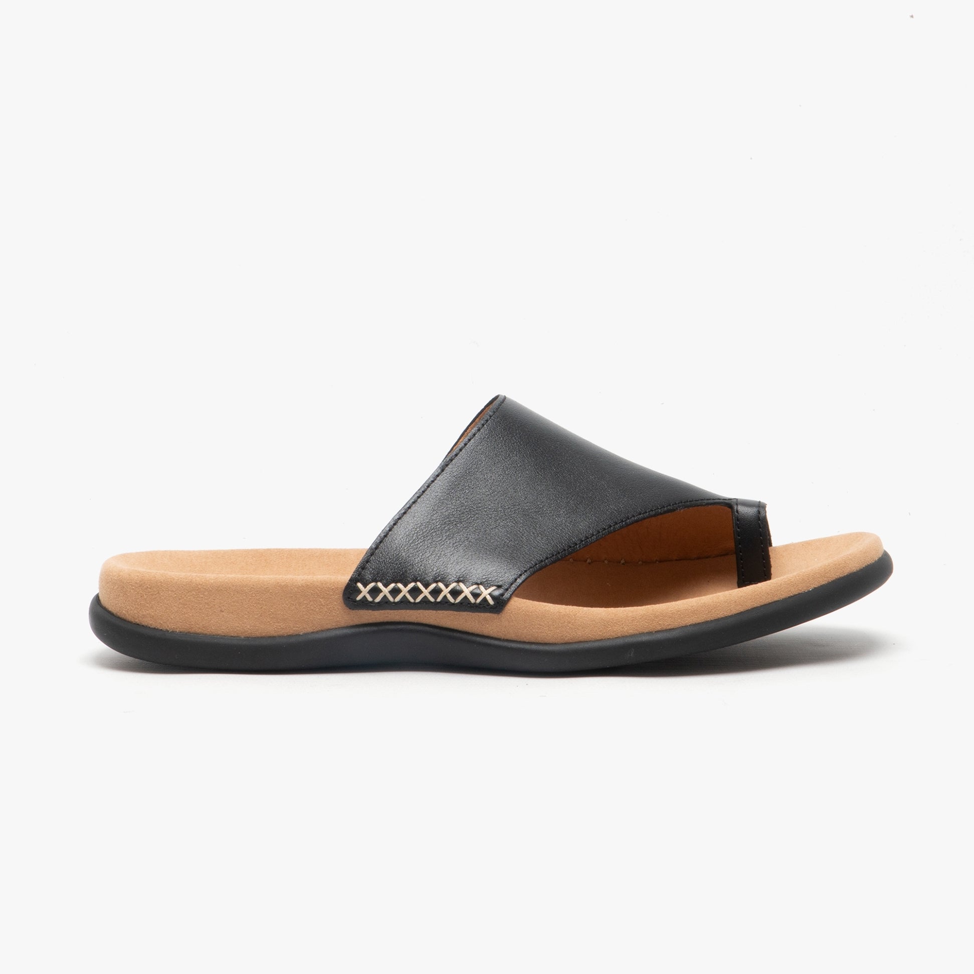 LANZAROTE Womens Leather Mule Sandals Black