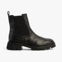 Gabor MARRISA Womens Boots Black side view featuring leather upper, elasticated side panel, and block heel.