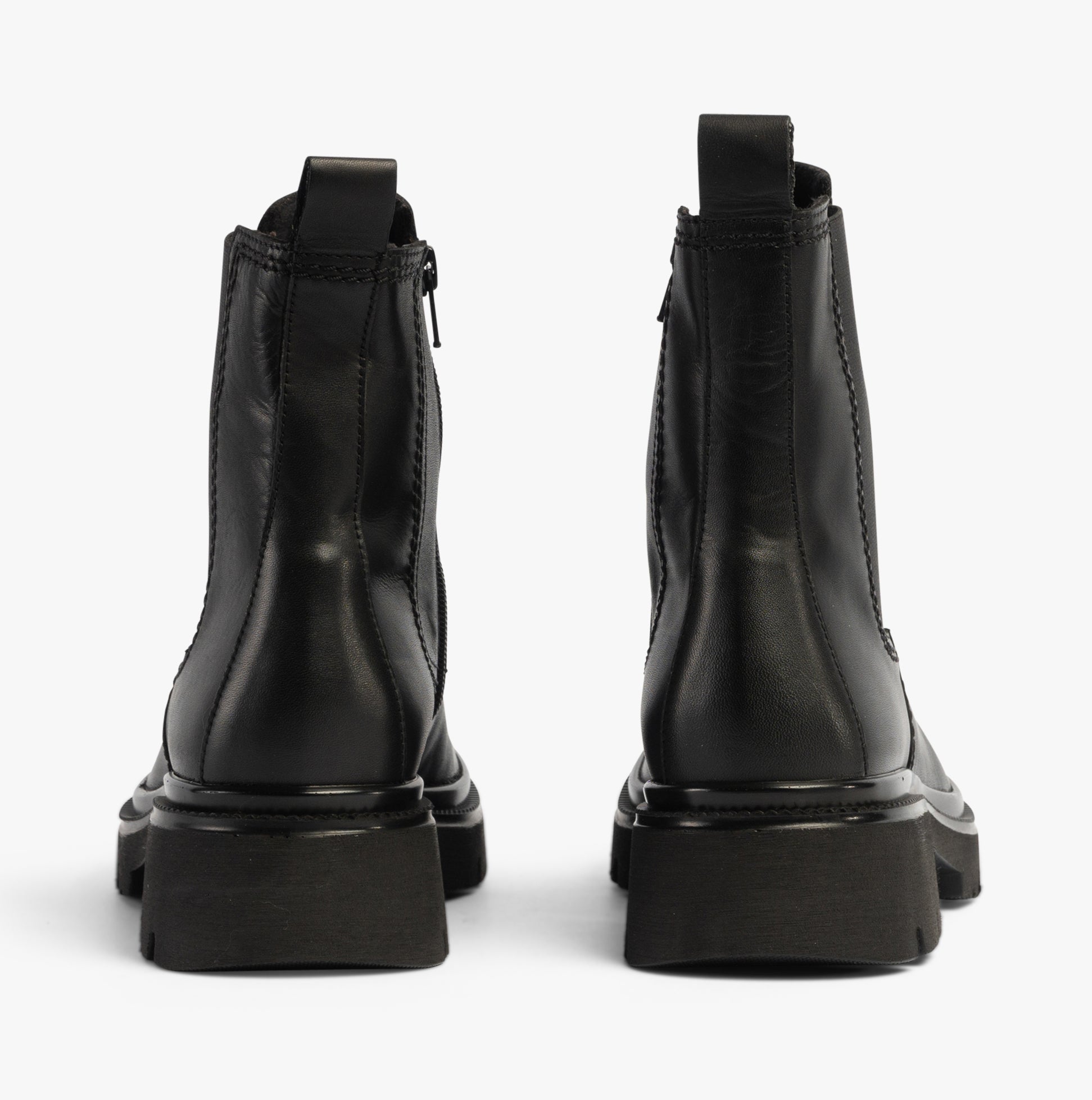 Gabor MARRISA Womens Boots Black back view showcasing leather upper and block heel design.