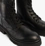 Gabor MERYL Womens Boots Black detail view showing lace-up design and leather upper with block heel.