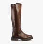 Gabor MATCH Womens Boots Brown side view tall leather knee high boots with block heel.