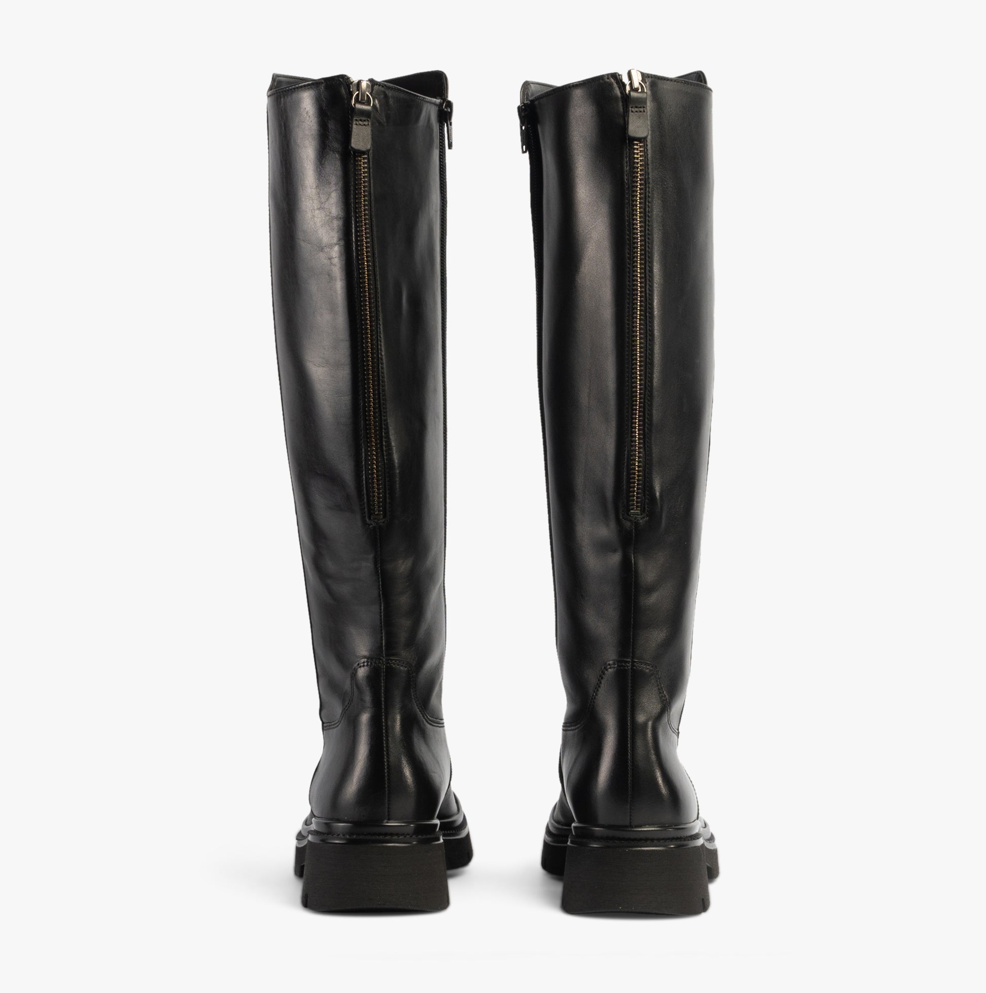 Gabor MATCH Womens Boots Black rear view showing tall leather design and zip closure.