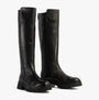 Gabor MATCH Womens Boots Black side view showcasing tall leather design, zip closure, and block heel.