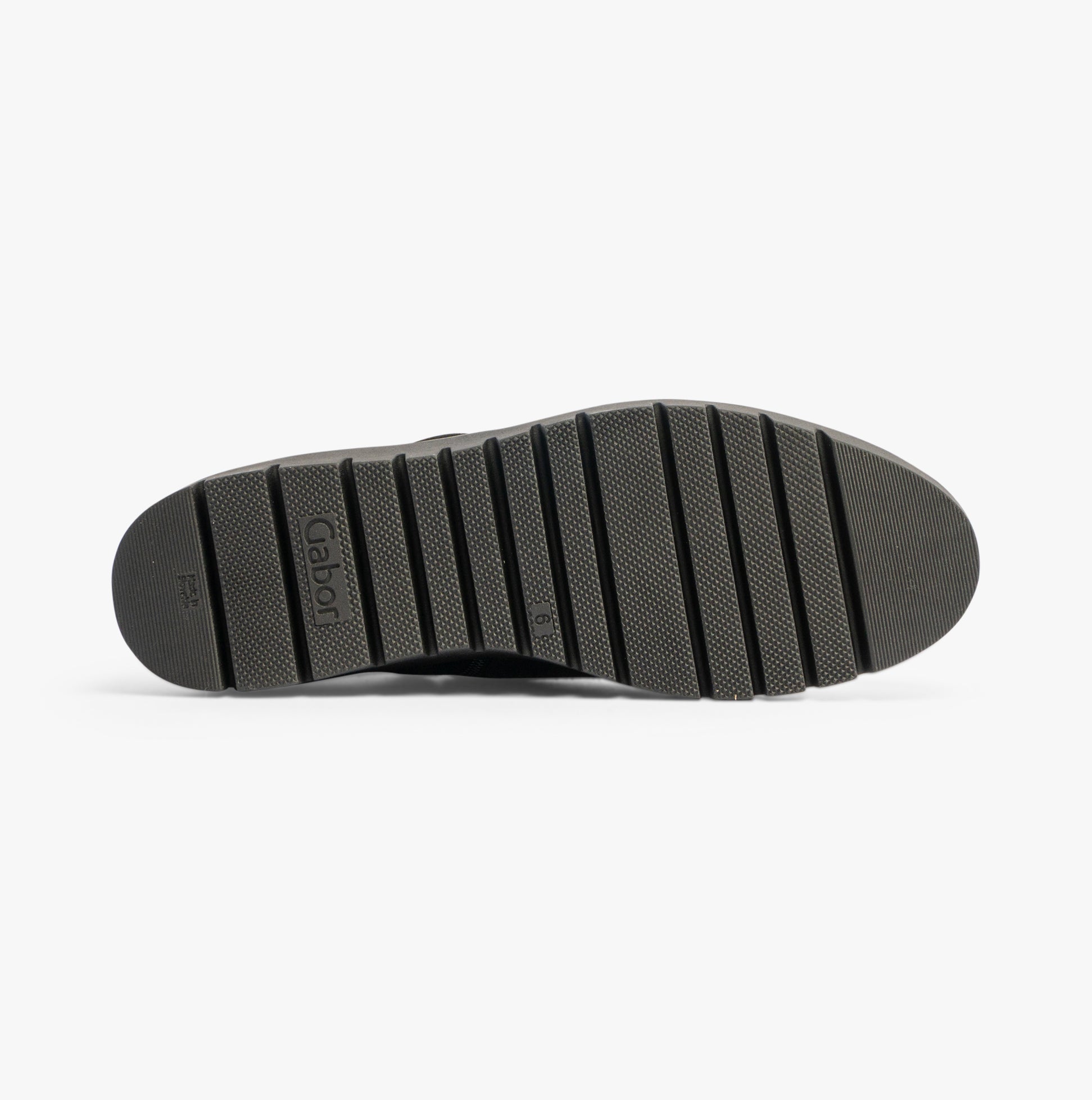 Gabor DUBLIN Womens Boots Black sole view with rubber material and textured grip for comfort and stability.