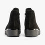 Gabor DUBLIN Womens Boots Black rear view showcasing suede material and wedge heel design.
