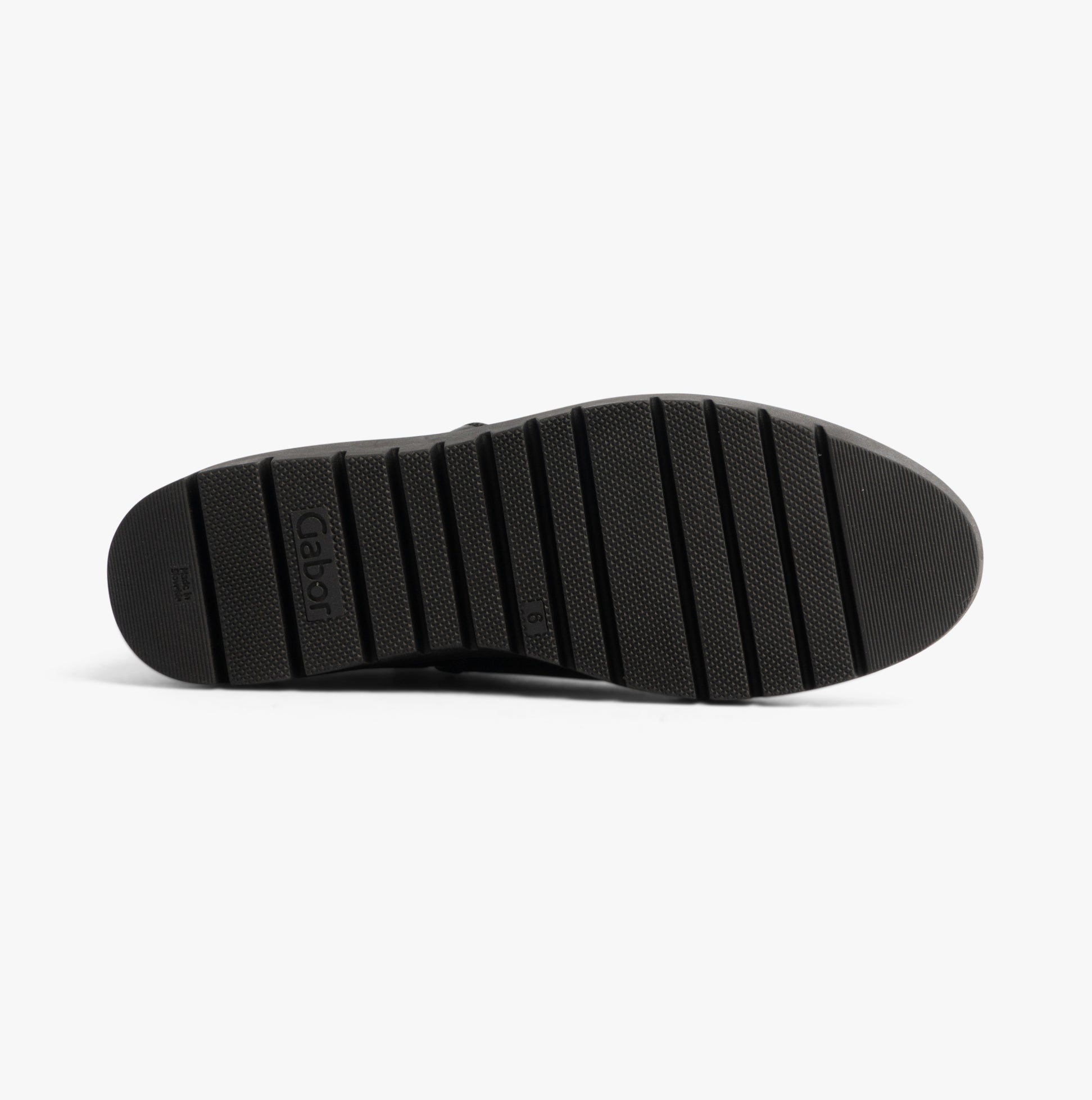 Gabor DUBLIN Womens Boots Black bottom view showing rubber sole and tread design for comfort and durability.