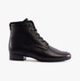 Gabor BOAT Womens Ankle Boots Black side view featuring a sleek leather upper and low block heel.