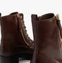 Gabor SERVE Womens Ankle Boots Brown side view showing leather upper and zip detail.