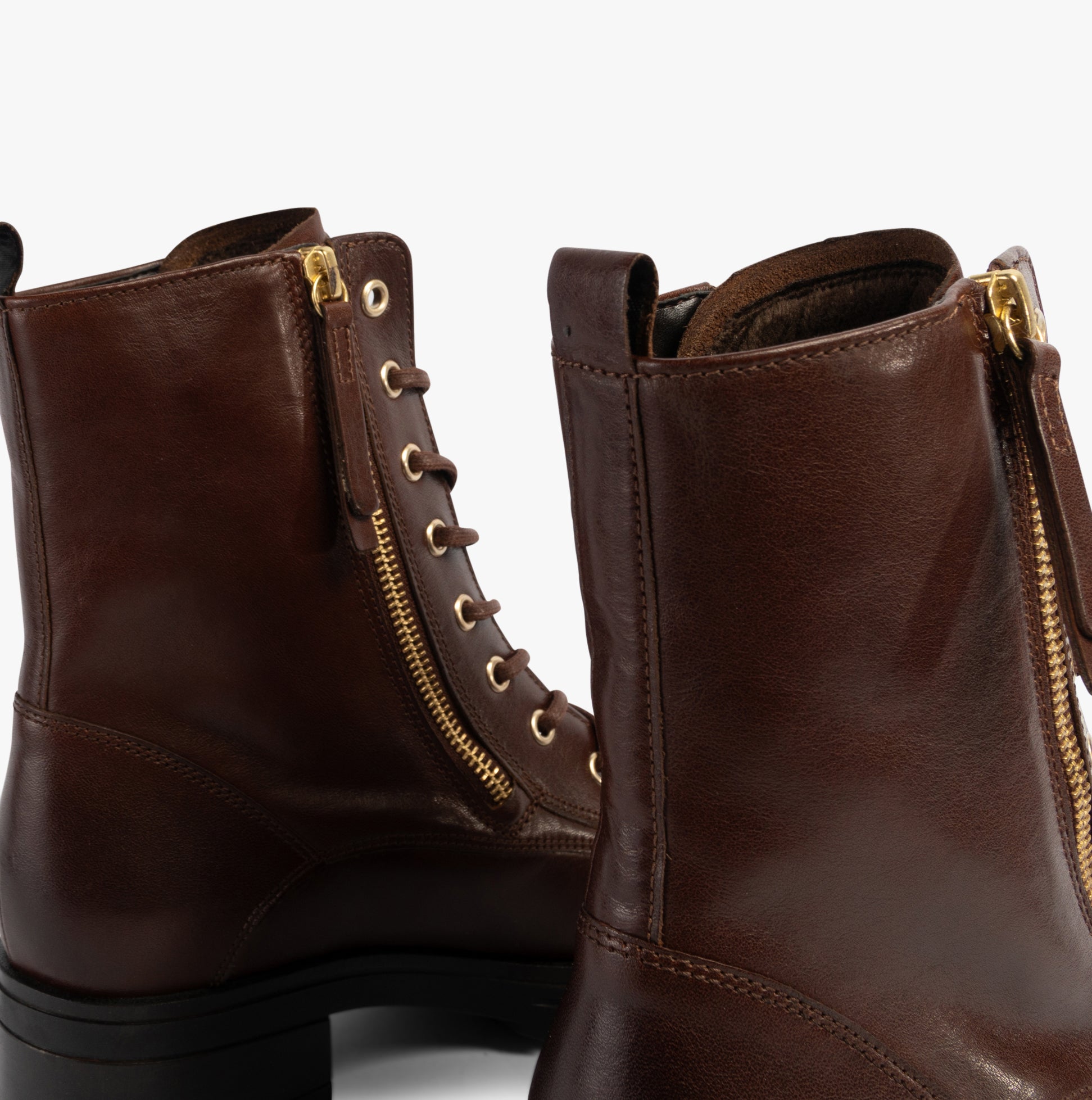 Gabor SERVE Womens Ankle Boots Brown side view showing leather upper and zip detail.