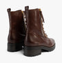 Gabor SERVE Womens Ankle Boots Brown side view showcasing quality leather and lace-up design with block heel.