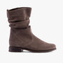 Gabor HODIE Womens Boots Mohair side view, soft suede brown ankle boots with block heel and zip closure.