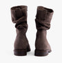 Gabor HODIE Womens Boots Mohair back view, brown leather ankle boots with block heel and zip closure.