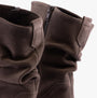 Gabor HODIE Womens Boots Mohair detail view showing brown suede upper with zip closure and gathered design.